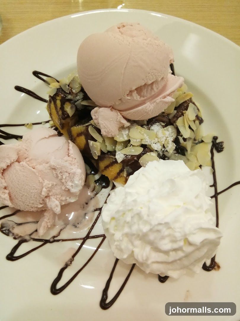 Waffle with Ice Cream and Whipped Cream