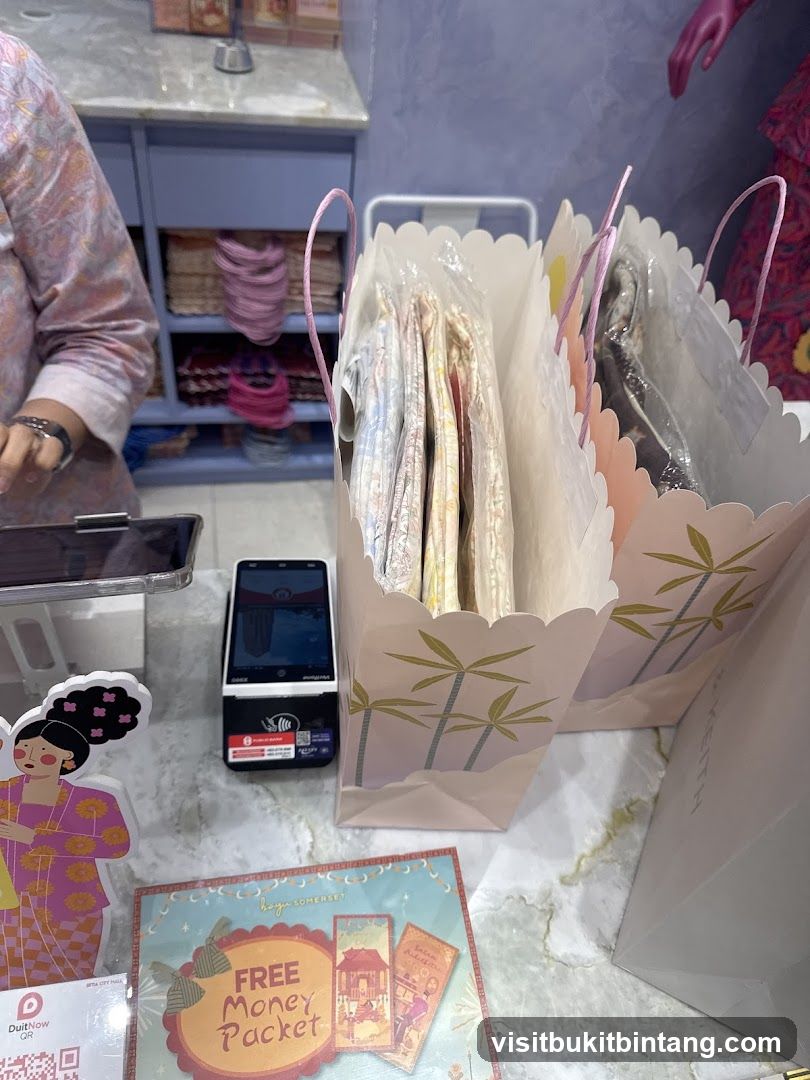 Payment Counter with Shopping Bags