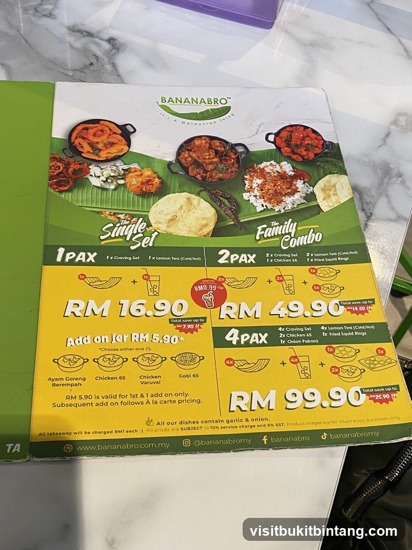 BANANABRO Menu