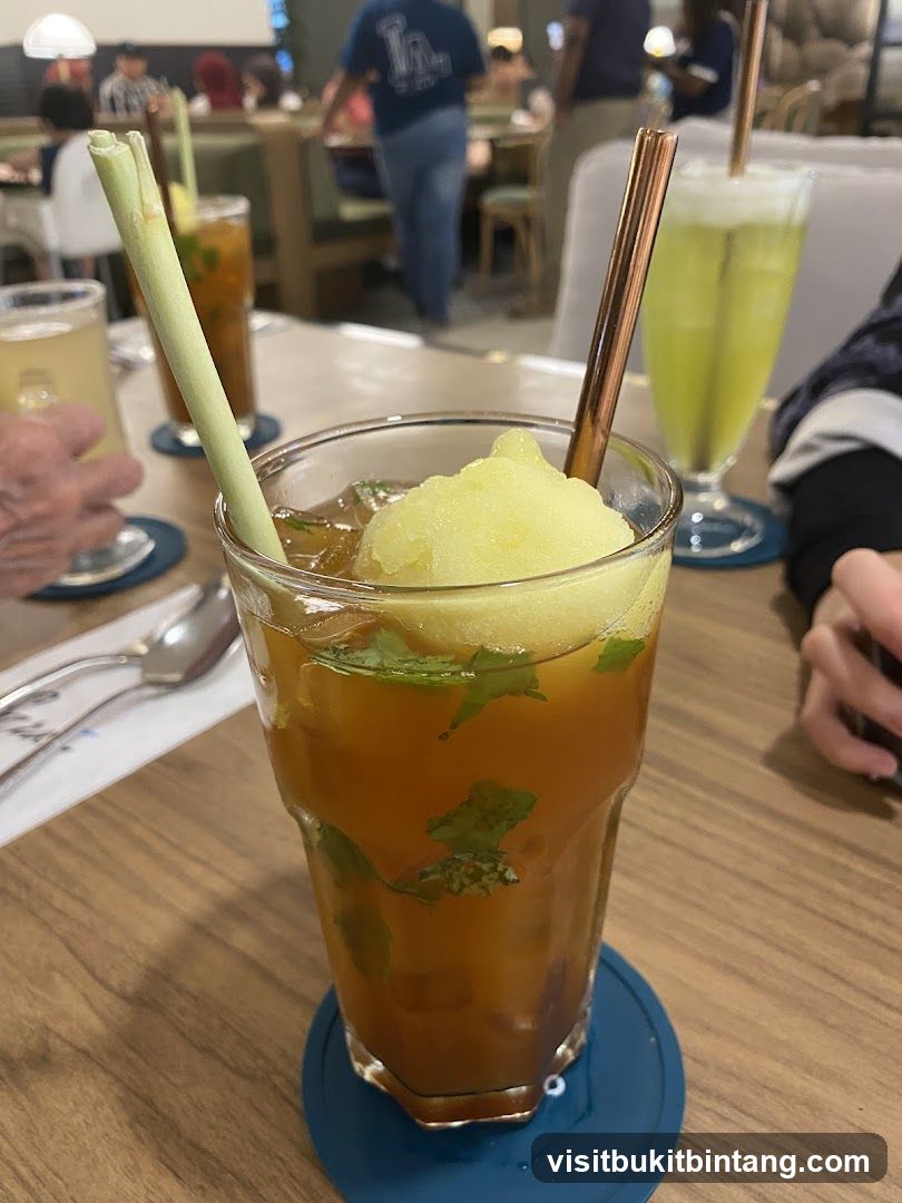 Iced Tea with Mint and Sorbet
