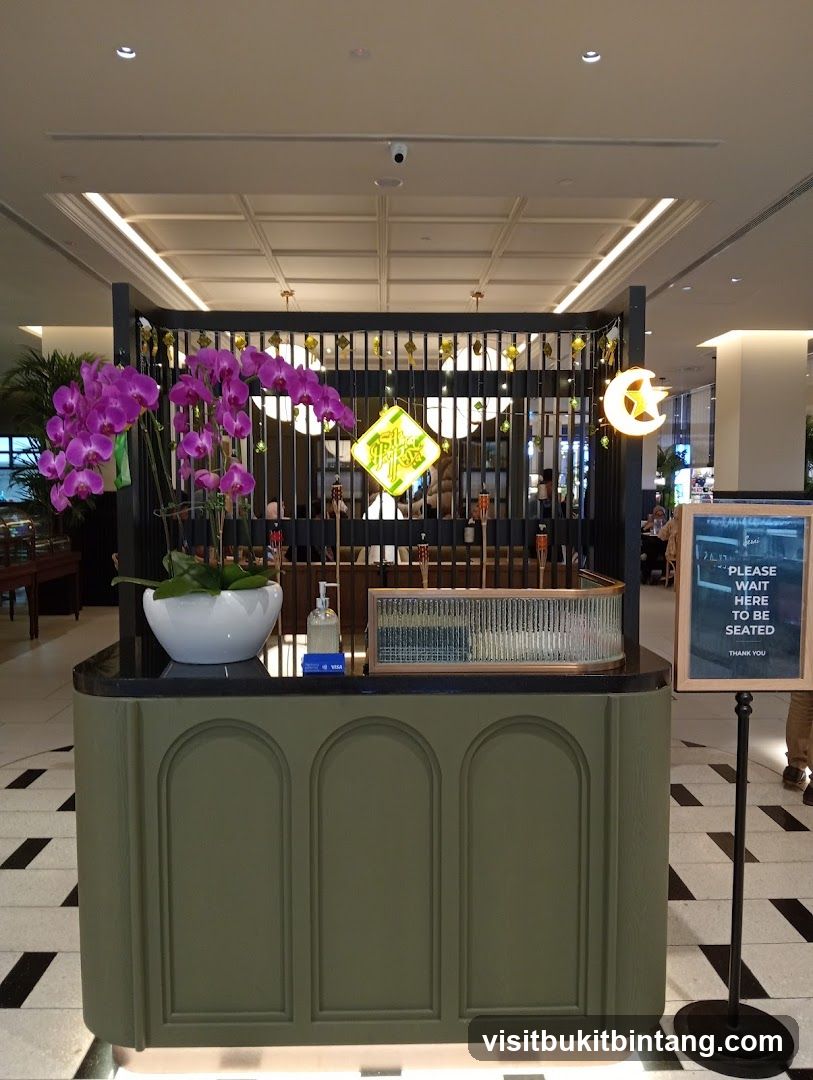 Reception Desk with Floral Arrangement
