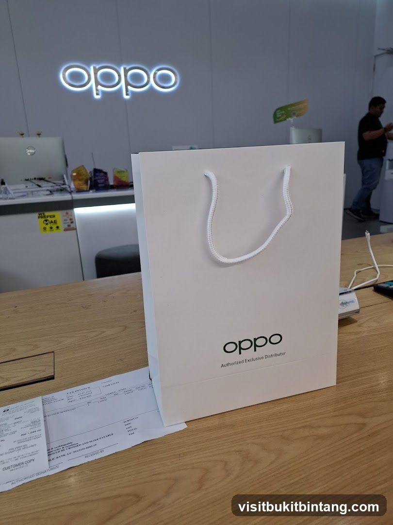 Oppo Shopping Bag and Receipt
