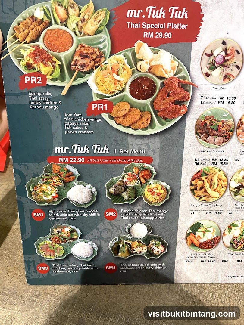 Mr. Tuk Tuk Menu
