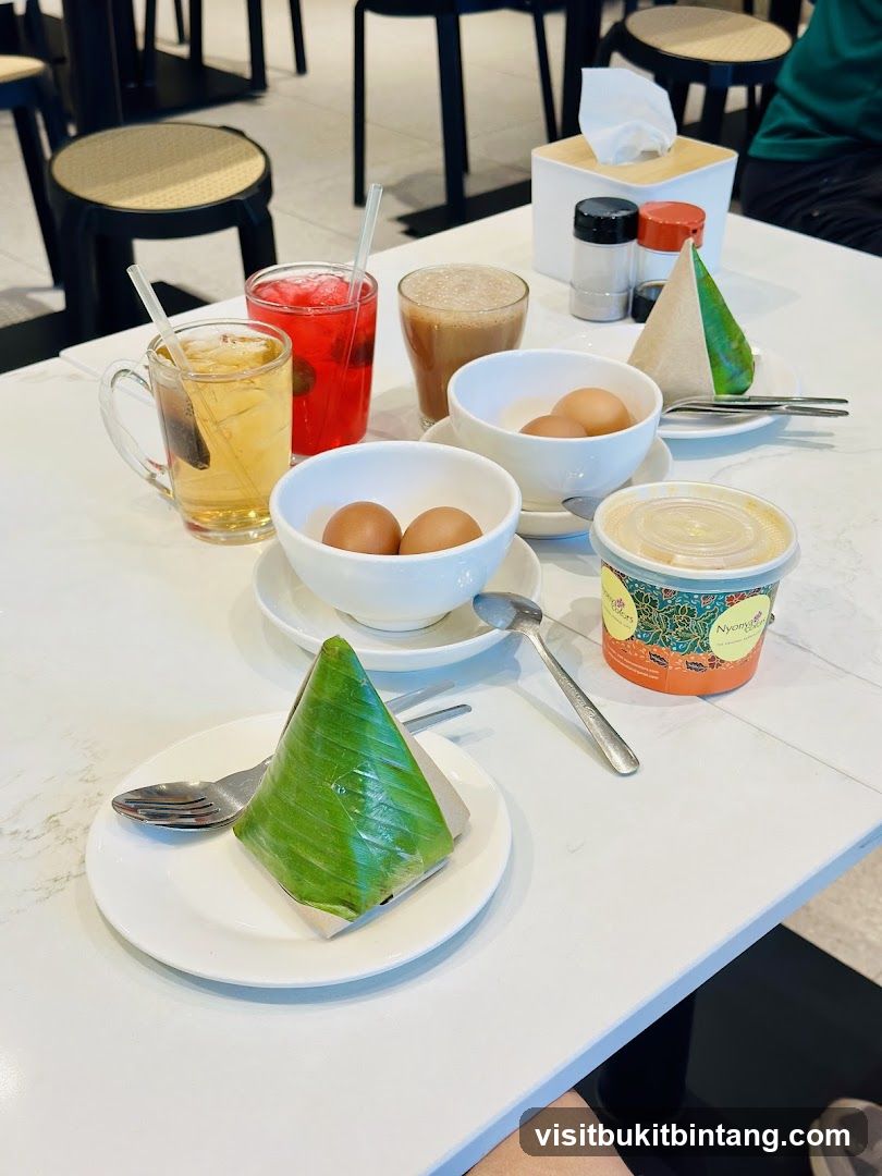 Table with food and drinks