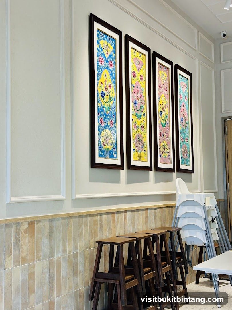 Restaurant Interior with Artwork and Seating