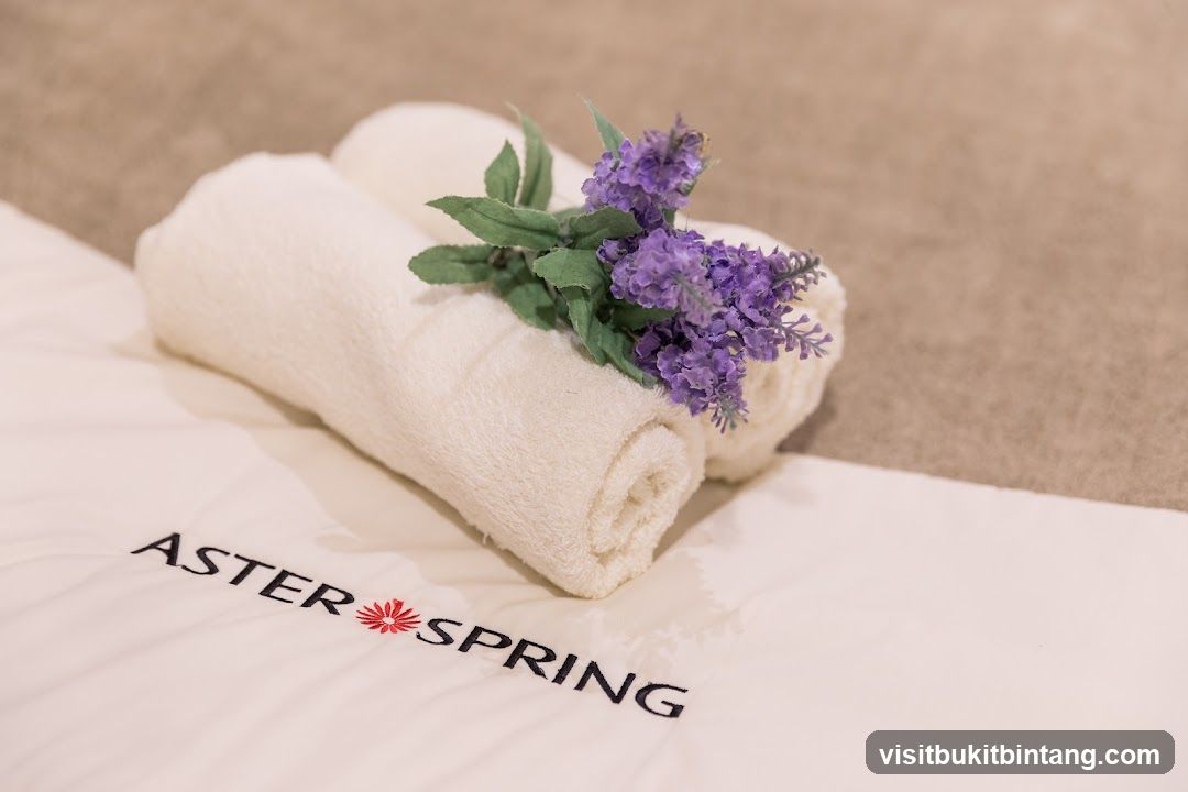 Rolled towels with lavender and logo