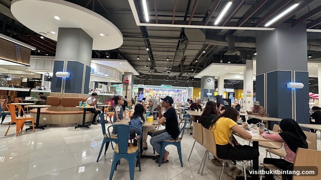 Food court with diners