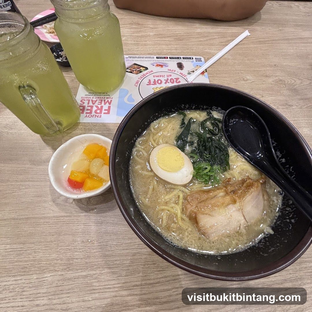 Ramen Meal with Drinks