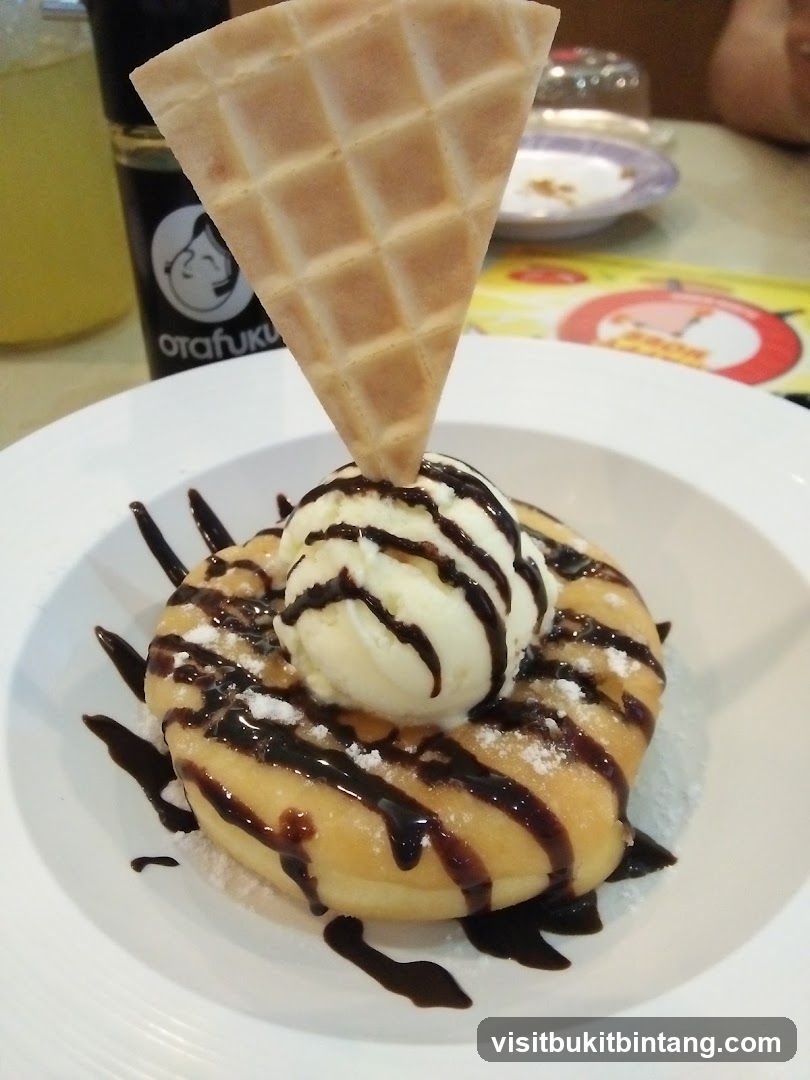 Donut with Ice Cream and Waffle Cone