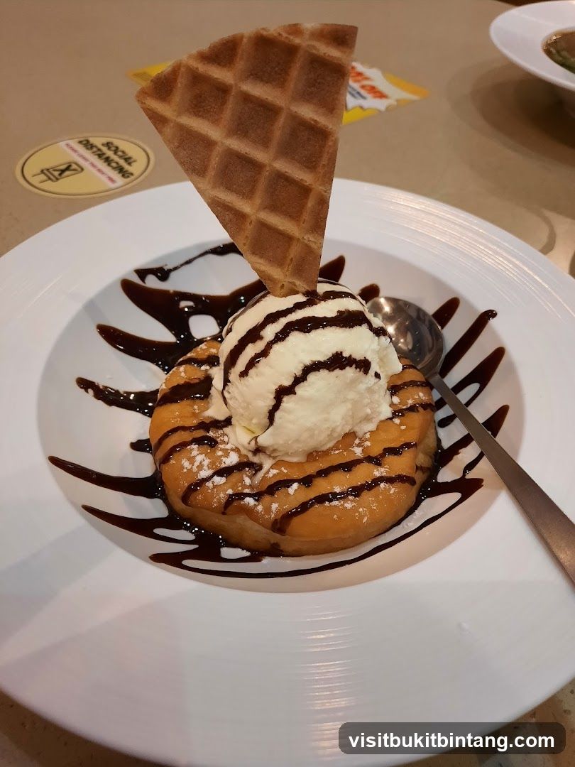 Dessert with Ice Cream and Waffle