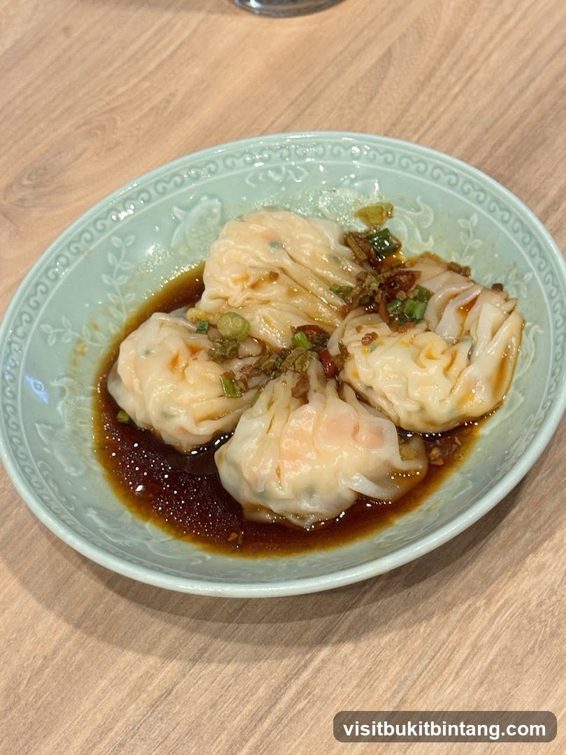 Shrimp Dumplings in Chili Oil