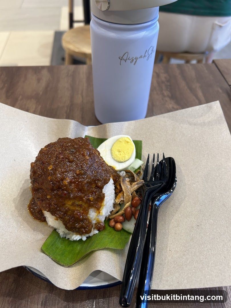 Nasi Lemak with Water Bottle