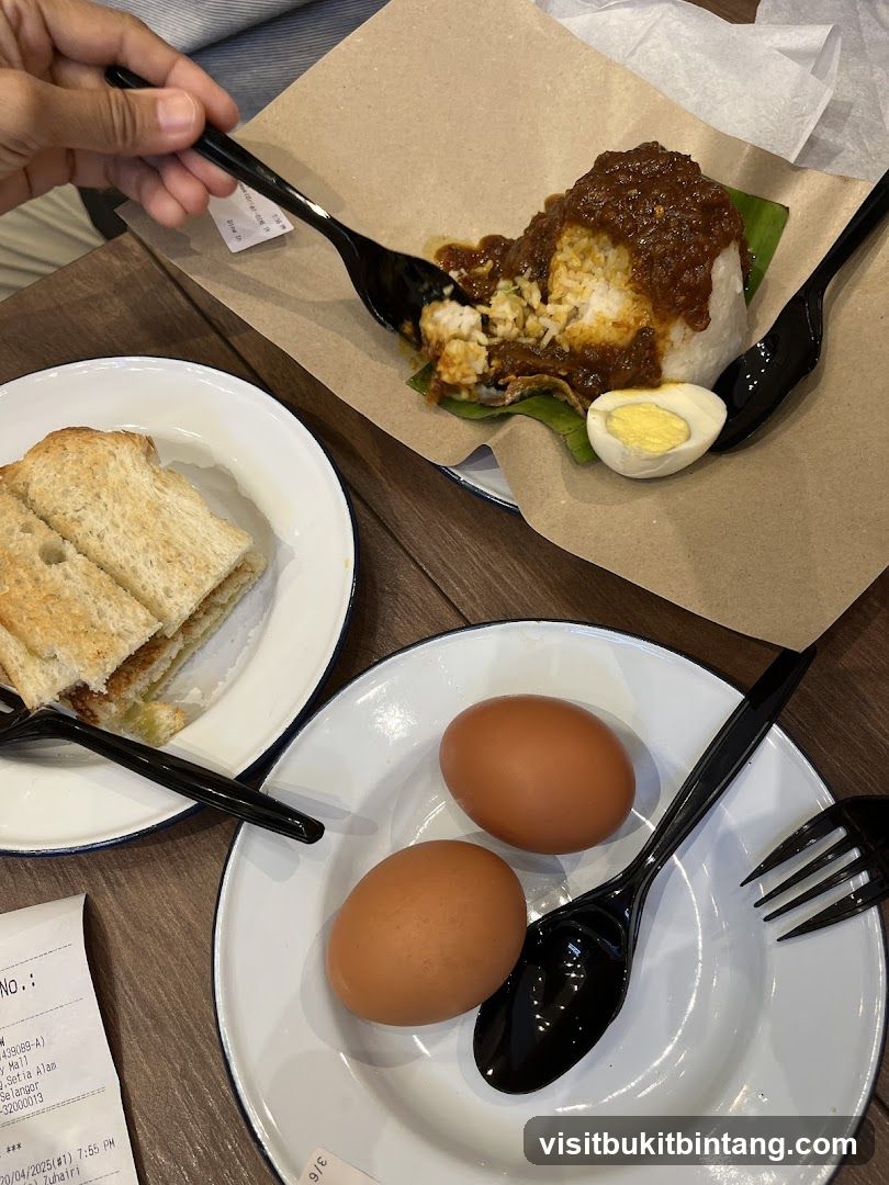 Nasi Lemak and Toast
