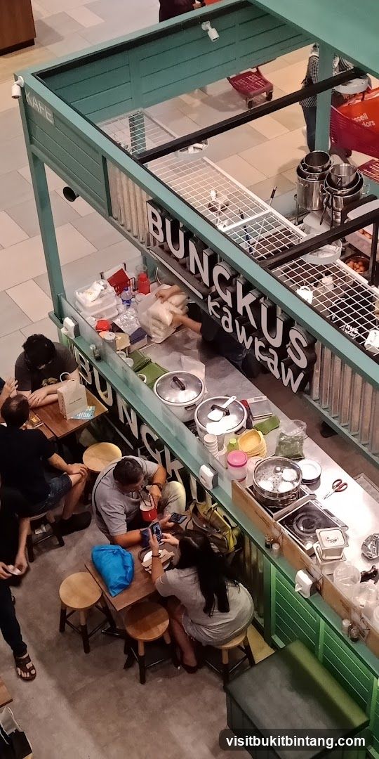 Food stall with customers