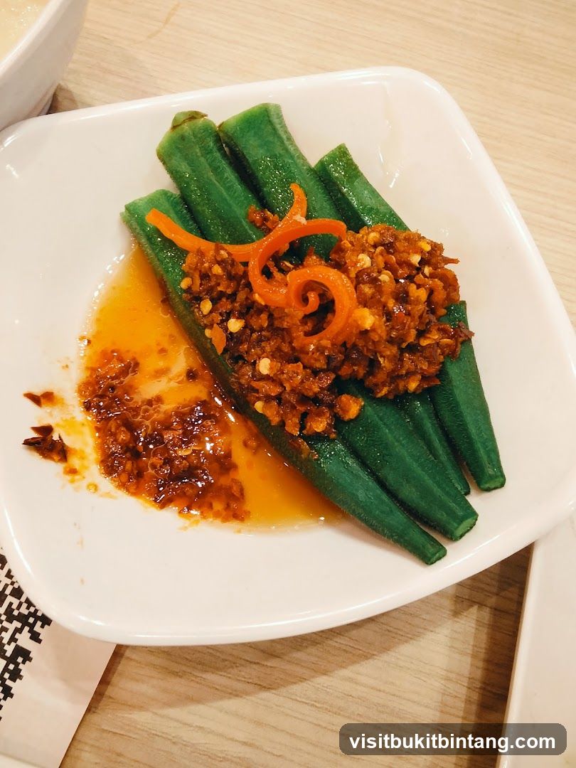 Okra with Chili Topping