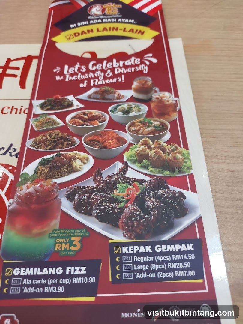 Chicken Rice Shop Menu