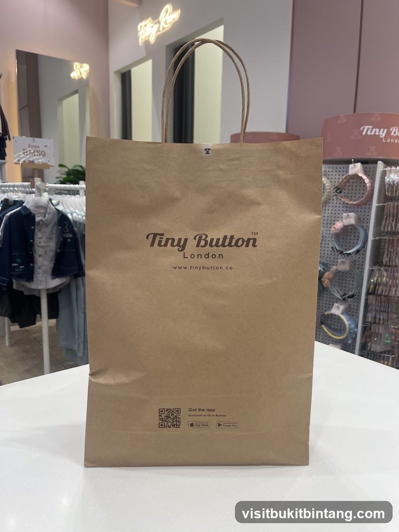Brown paper shopping bag with store logo