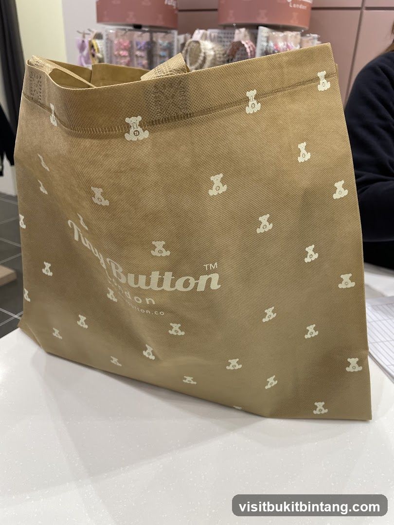 Shopping Bag with Teddy Bear Pattern