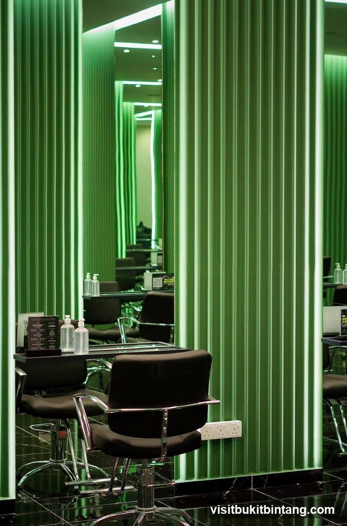 Salon Interior with Green Lighting