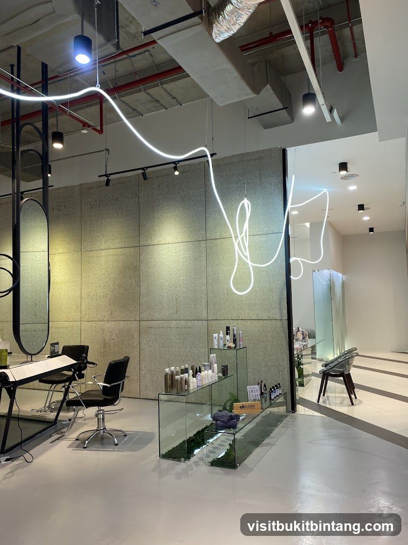 Modern Salon Interior with Product Display