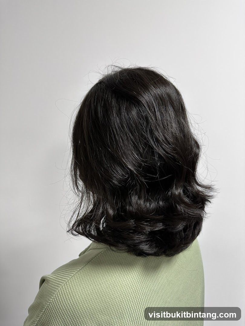 Woman's dark wavy hair