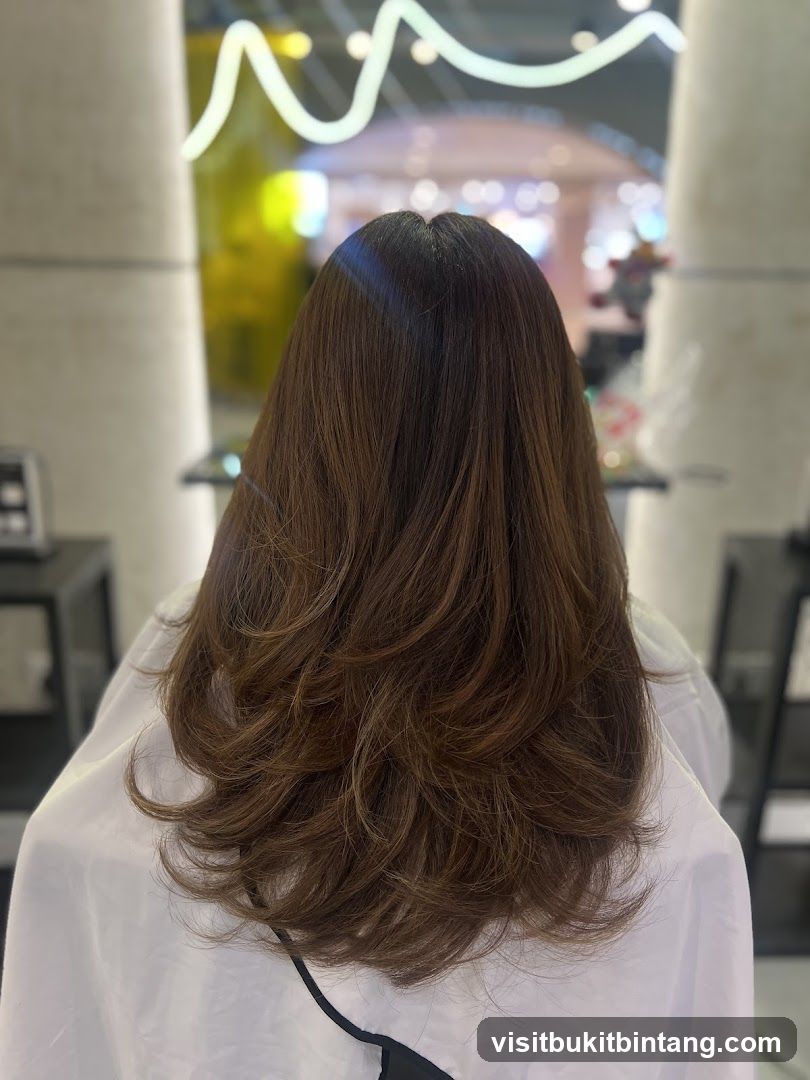 Woman with layered brown hair