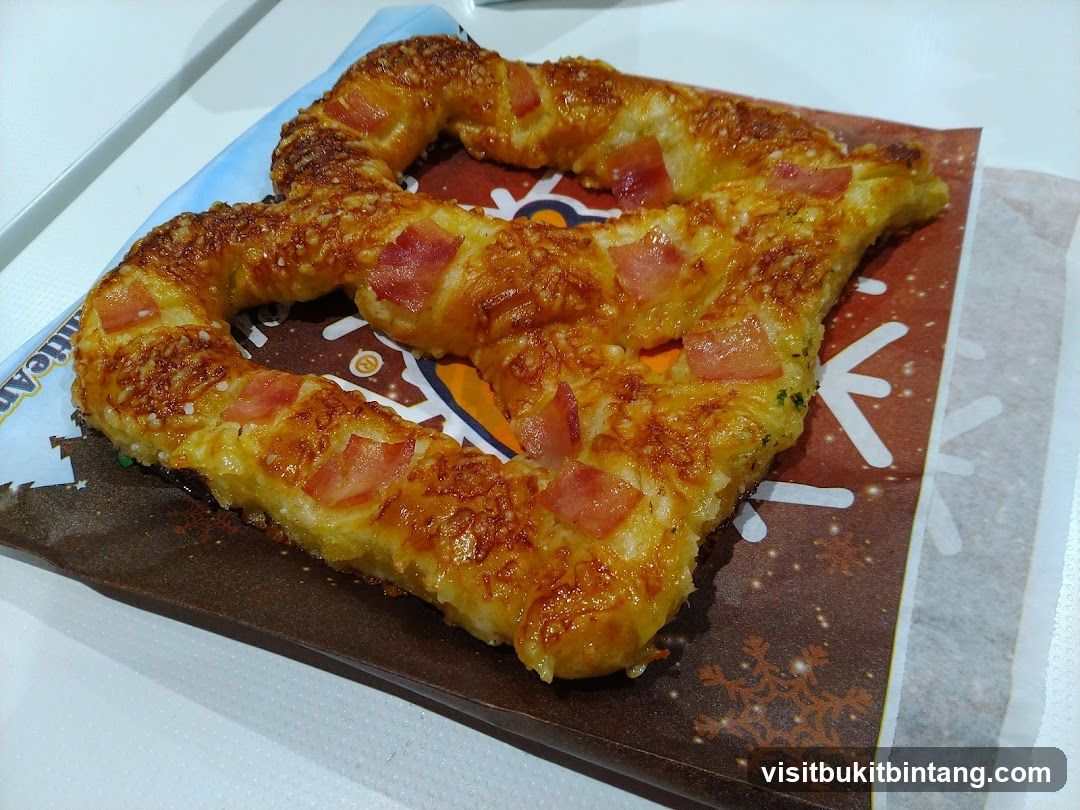 Pretzel with Bacon and Cheese