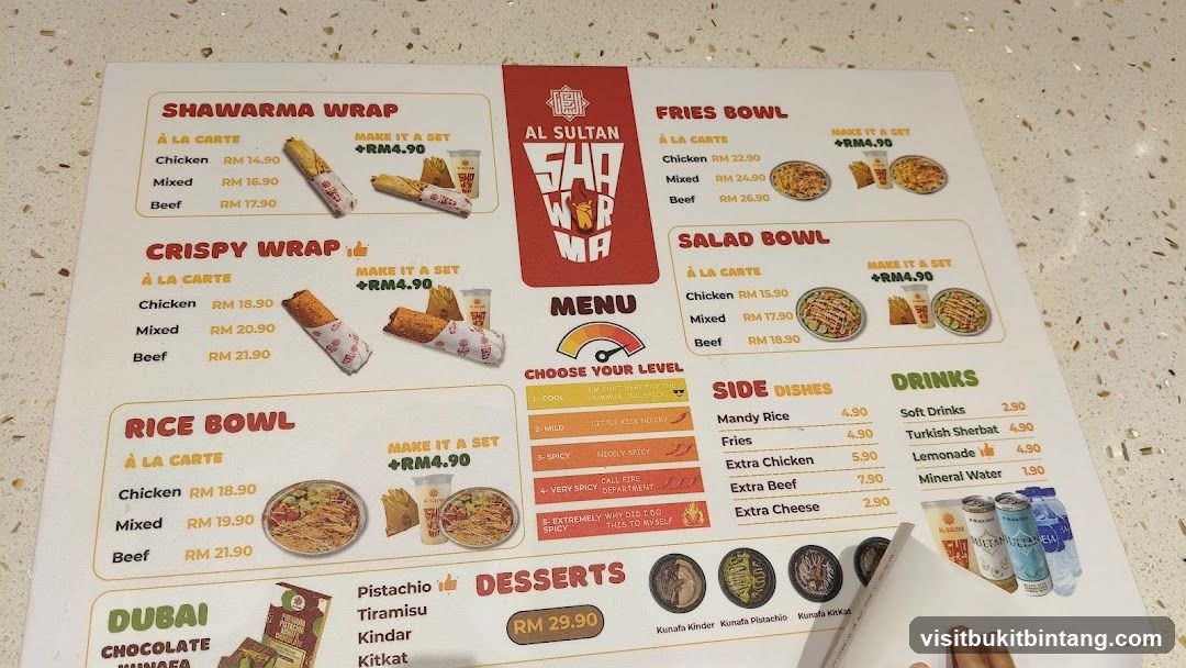 Al Sultan Shawarma Menu