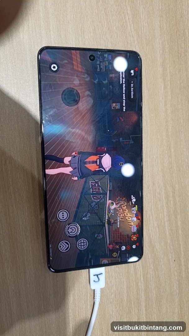 Smartphone displaying a game