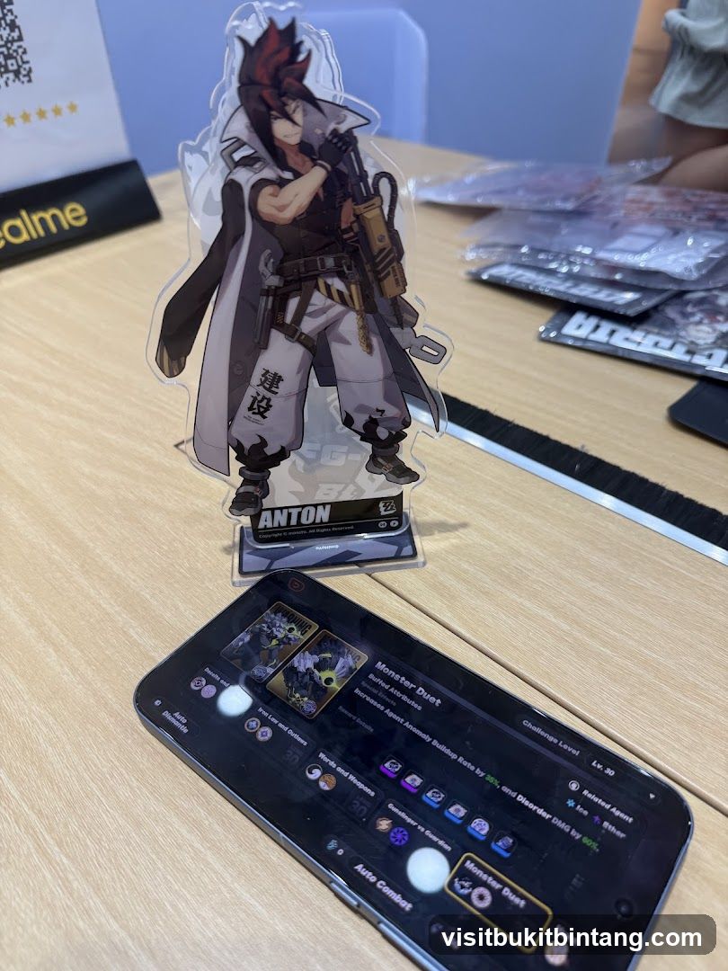Anime Figure and Mobile Game Interface