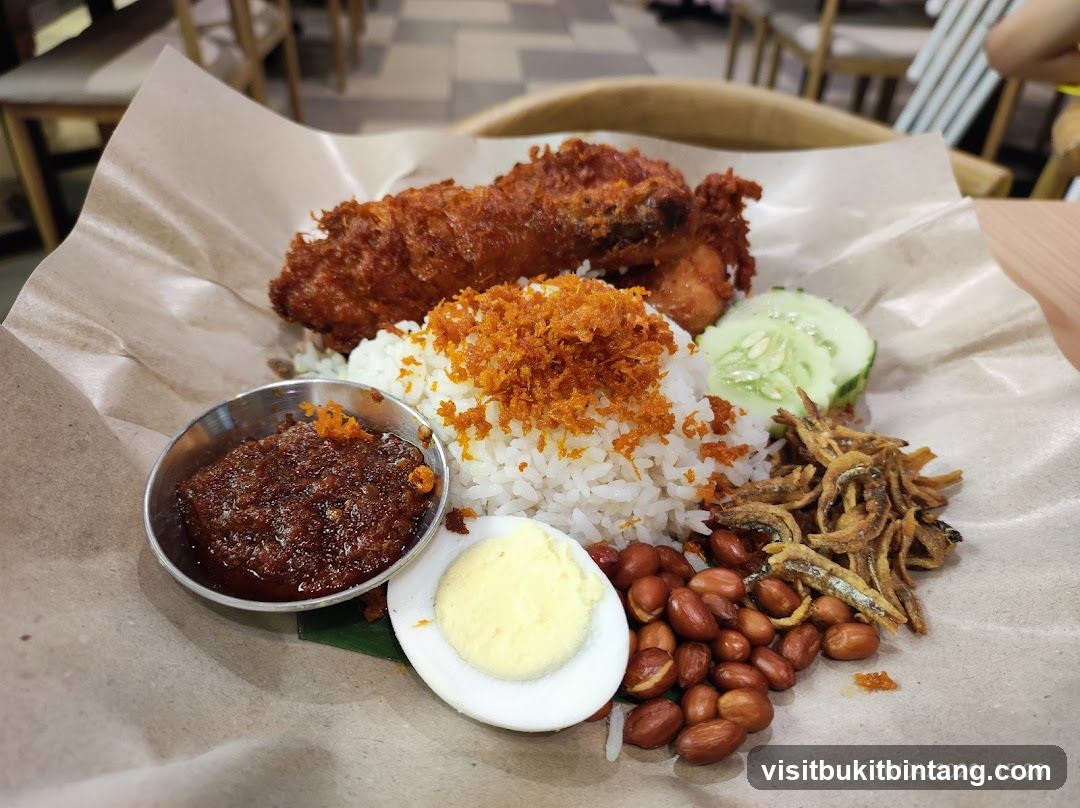Nasi Lemak with Fried Chicken