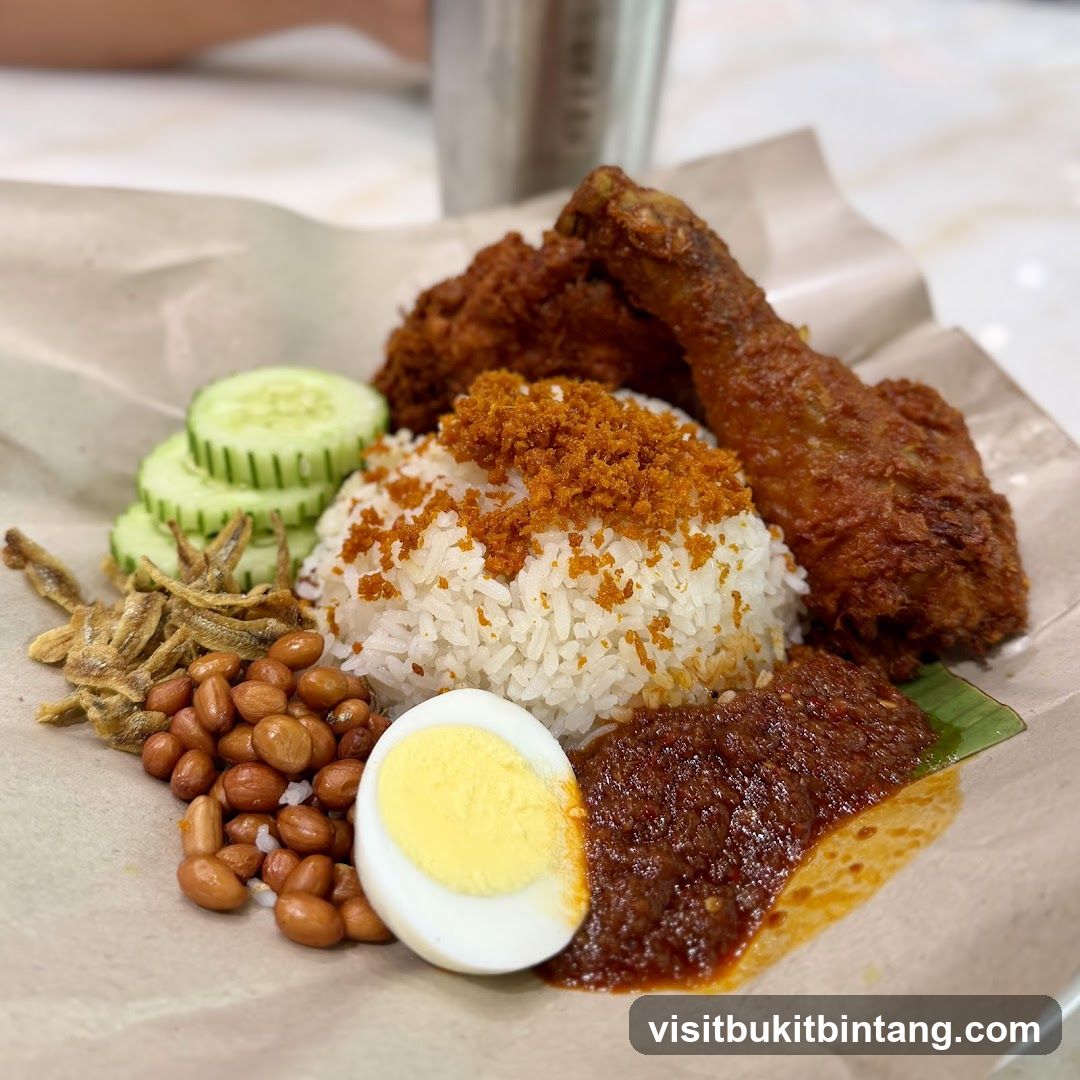 Nasi Lemak with Fried Chicken