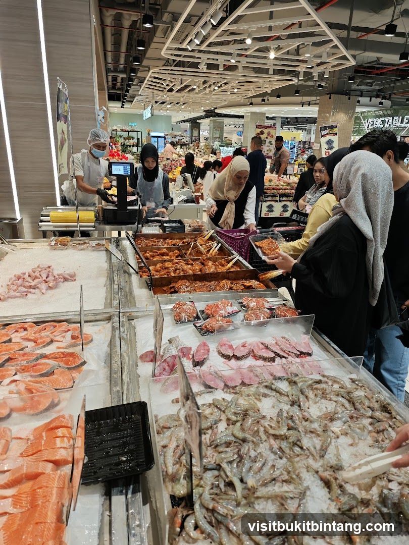 Supermarket Seafood and Cooked Food Section