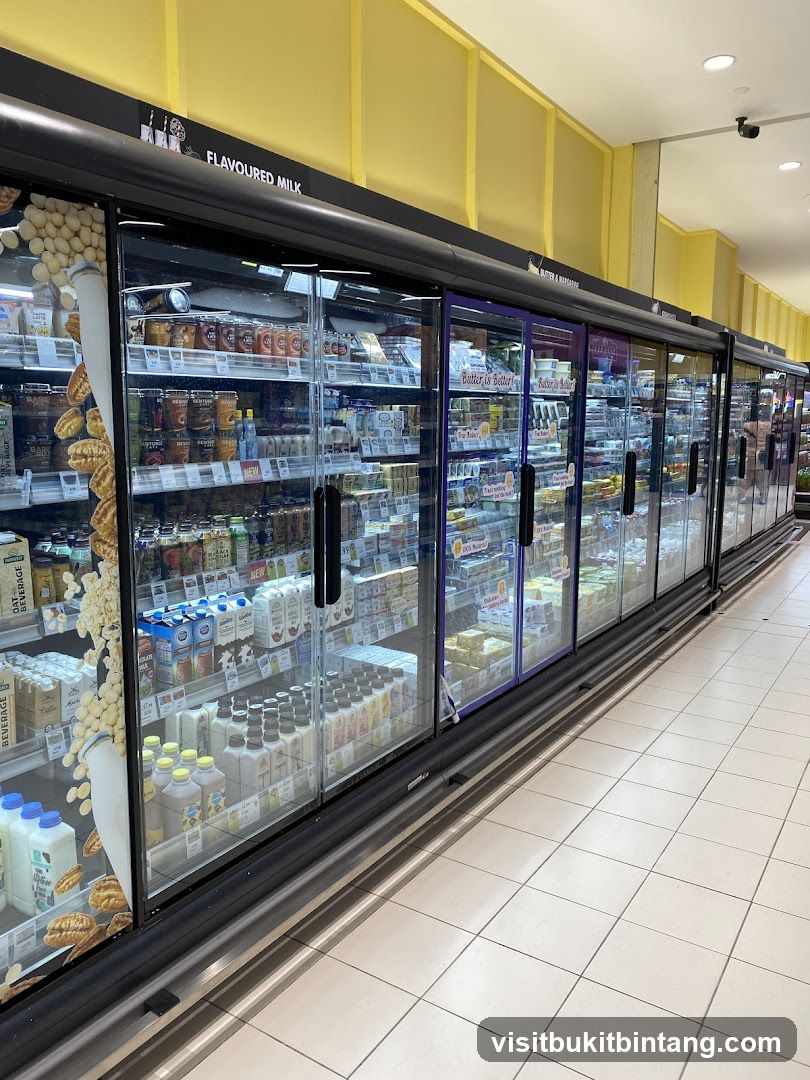 Refrigerated Display Cases in a Supermarket