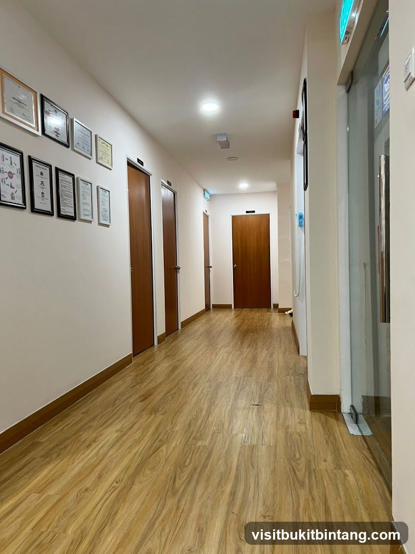 Hallway with Doors and Certificates