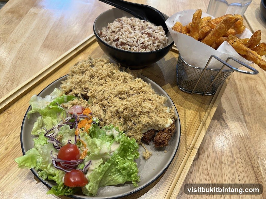 Fried Chicken with Shredded Pork and Fries