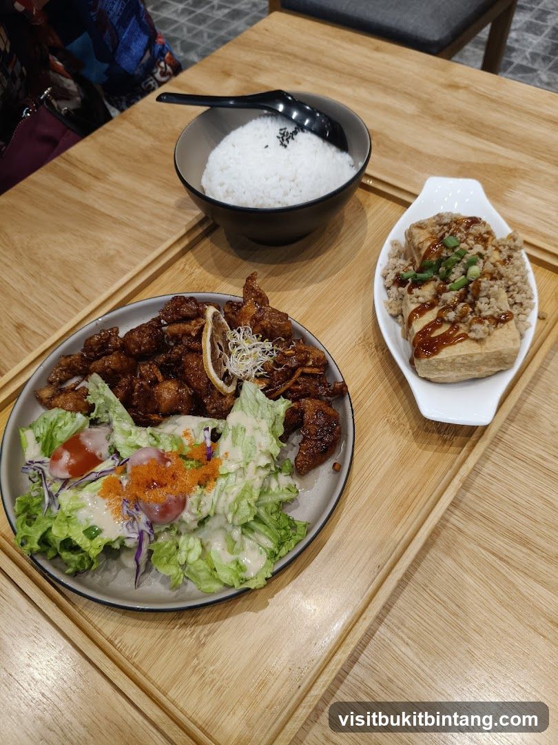 Fried Chicken and Tofu Meal