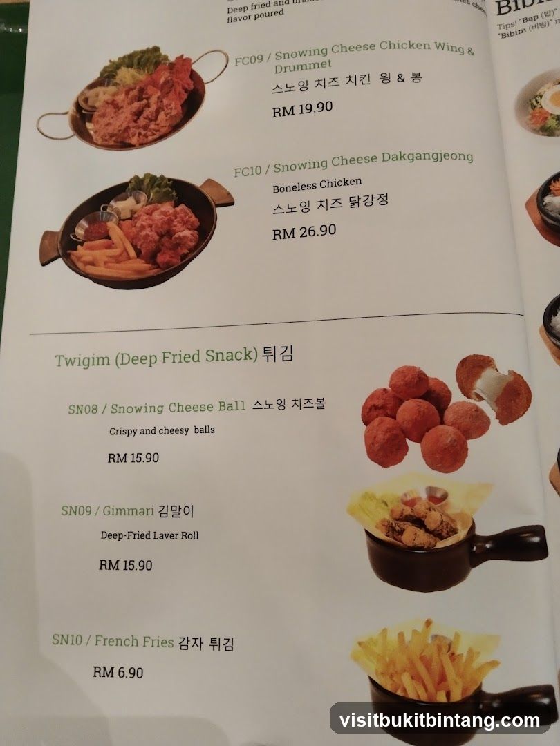 Menu items