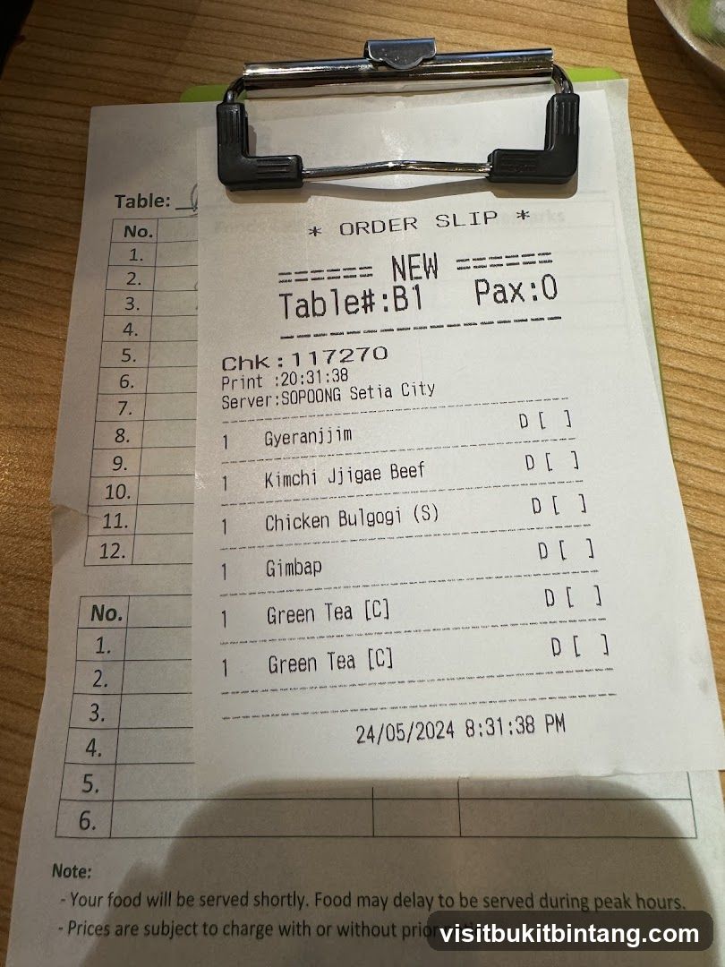 Order Slip