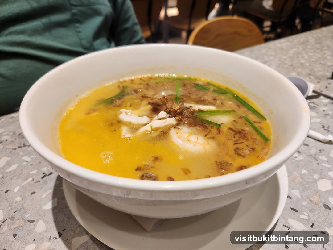 Bowl of Soup with Shrimp and Tofu