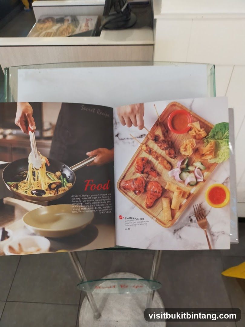 Secret Recipe Food Menu