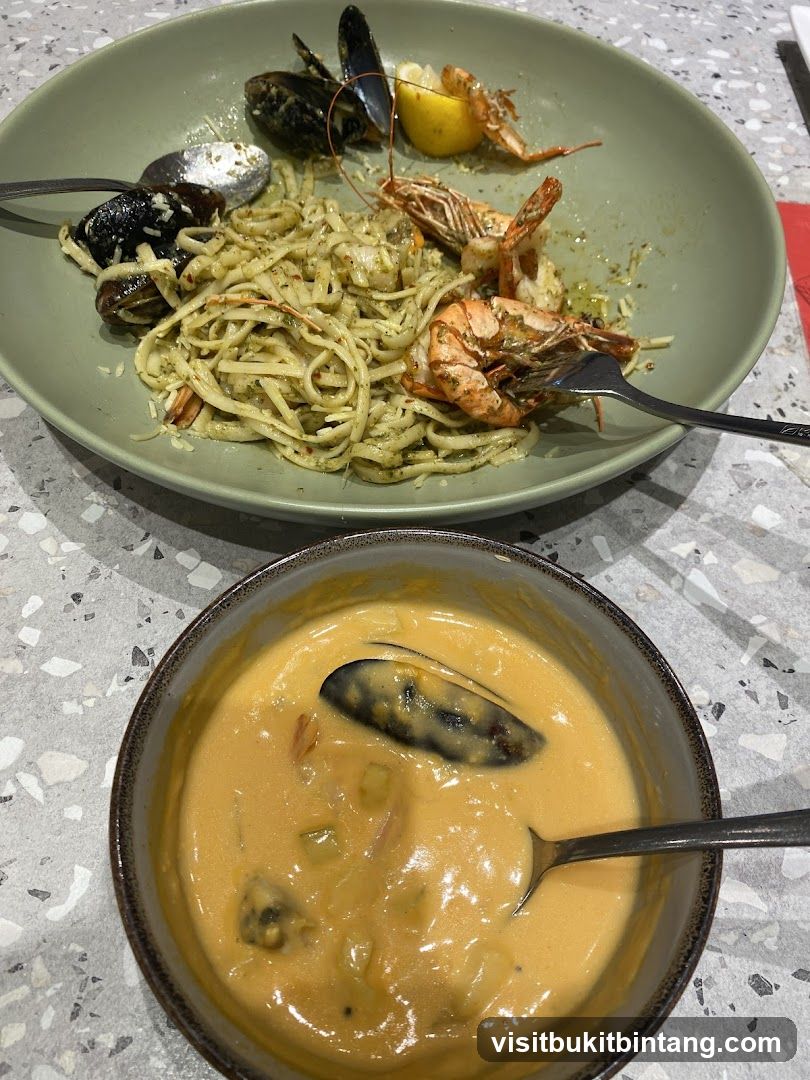 Seafood Pasta and Soup