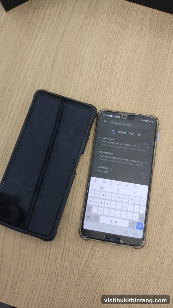 Smartphone with Email App Open