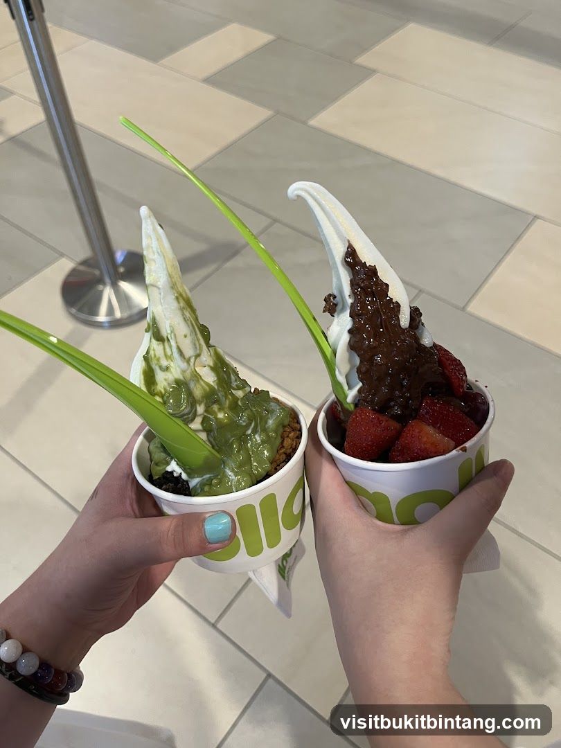 Two cups of frozen yogurt