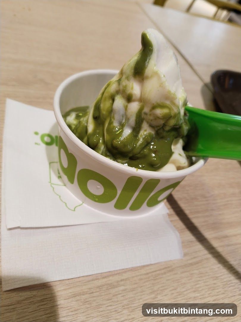 Frozen Yogurt with Matcha Drizzle
