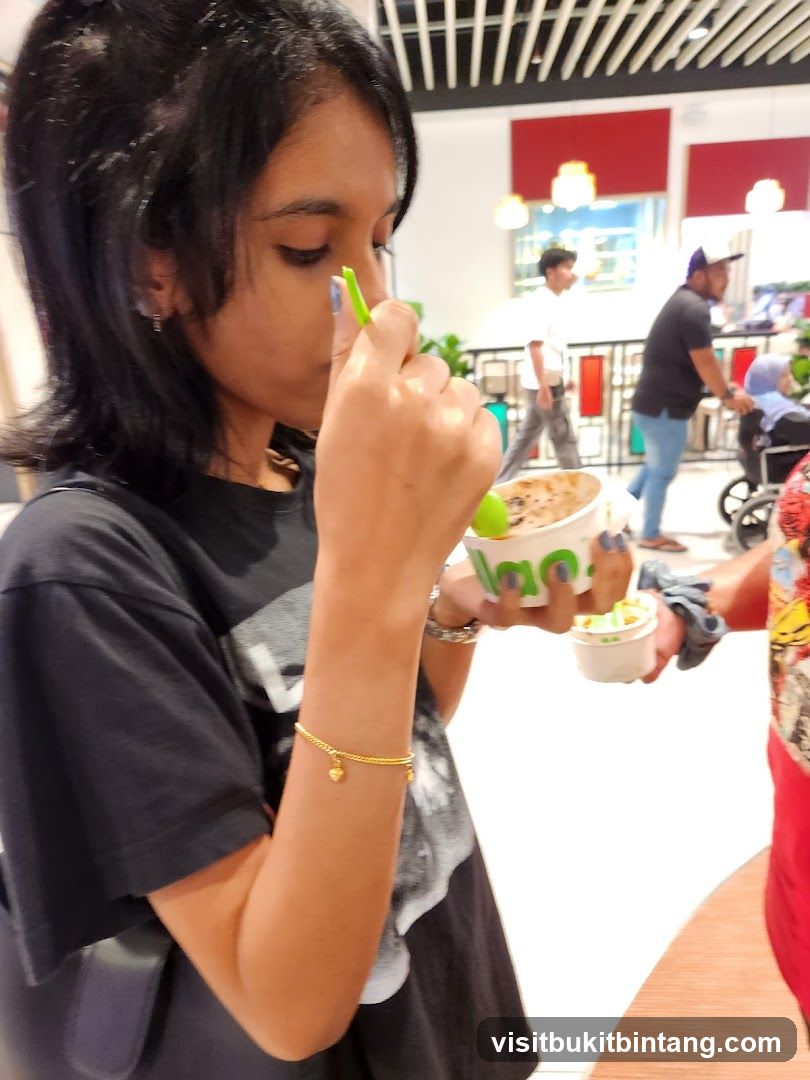Woman eating ice cream