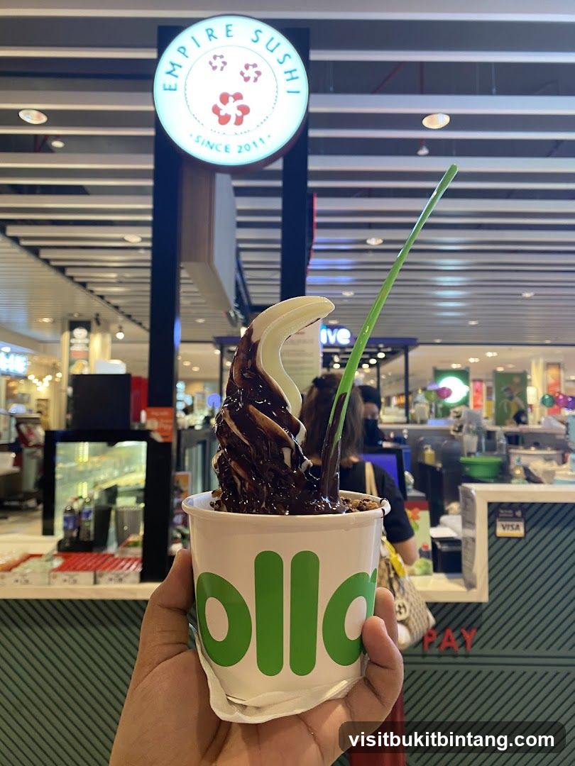 Soft Serve Ice Cream with Chocolate Topping
