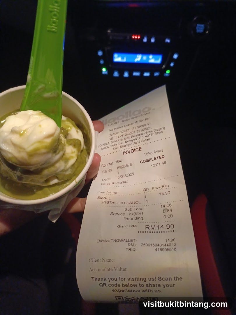 Ice cream and receipt