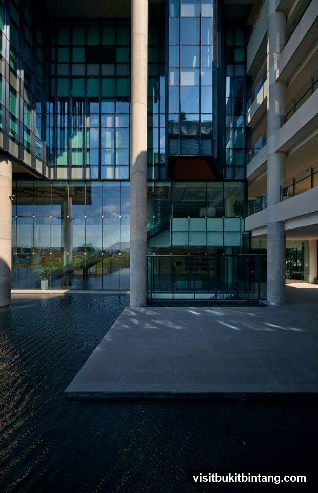 Modern Building with Water Feature