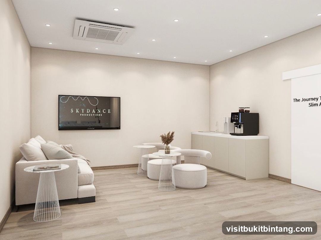 Modern Waiting Area with Coffee Station